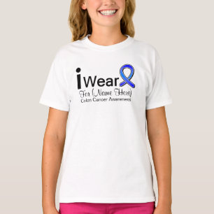 Customisable I Wear Colon Cancer Ribbon T-Shirt
