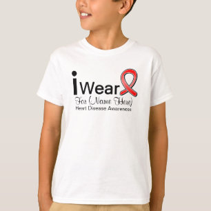 Customisable I Wear Heart Disease Ribbon T-Shirt