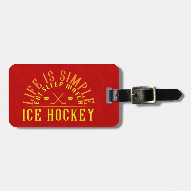 Customisable Ice Hockey Fan Baggage Tag (Front Horizontal)