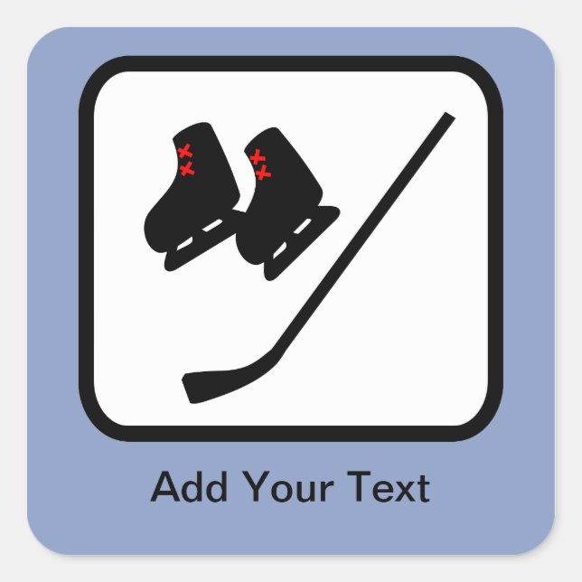 Customisable Ice Hockey Logo Square Sticker (Front)
