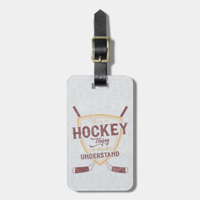 Customisable Ice Hockey Luggage Tag Template (Front Vertical)