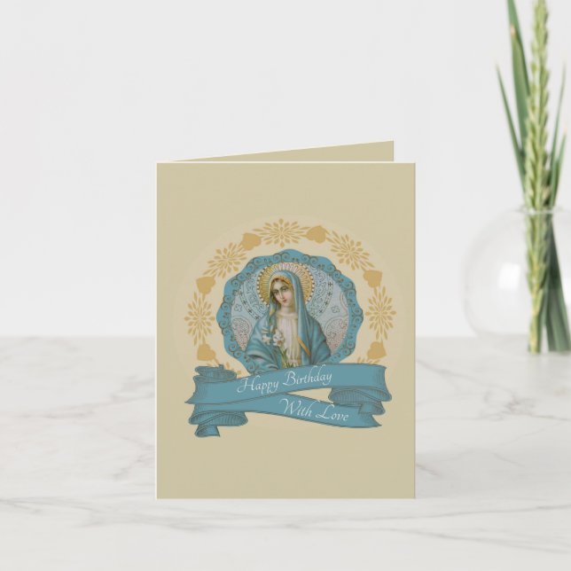 Customisable Immaculate Heart of Mary Card (Front)