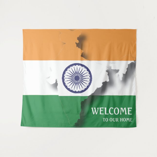 Customisable India Flag  Tapestry (Front (Horizontal))
