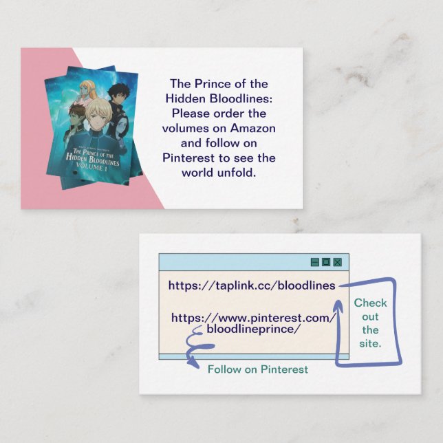 Customisable Indie Author Promo Book Business Card (Front/Back)