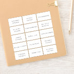 Customisable individual guest names labels<br><div class="desc">Personalised elegant individual names or any text for party favours,  Christmas holiday gifts,  birthday or other business or personal labels with trendy modern serif typography in simple black and white.</div>