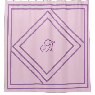 Customisable Initial and Grey Lines Shower Curtain
