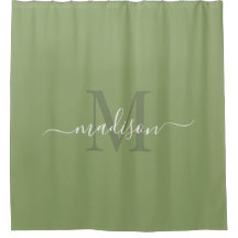 Customisable Initial & Name Deep Sage Green