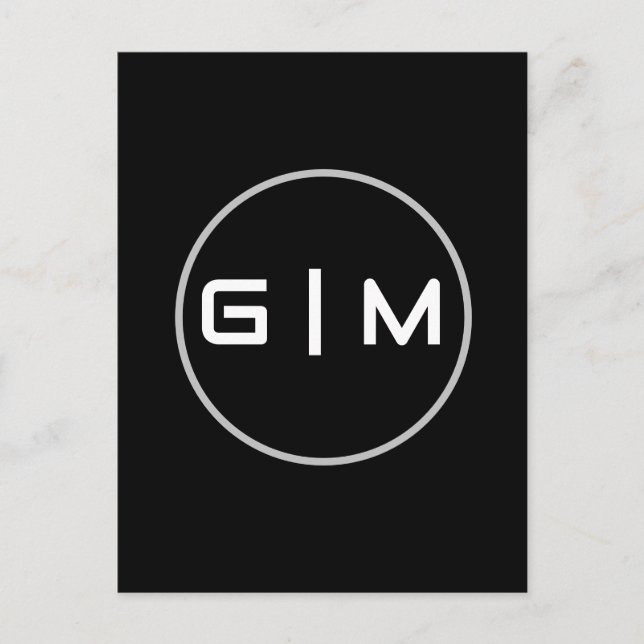 Customisable initials name postcard (Front)