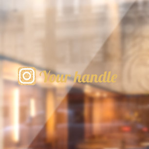 Customisable Instagram Logo handle Gold