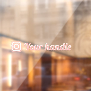 Customisable Instagram Logo handle Retro Pink