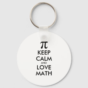 Customisable Internet meme KEEP CALM and LOVE MATH Key Ring