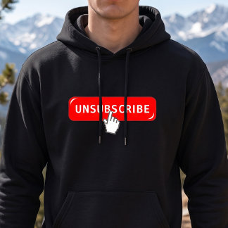 Customisable Introvert Humour - Unsubscribe Button Hoodie
