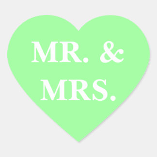 Customisable Invitation Mint Green Heart Sticker