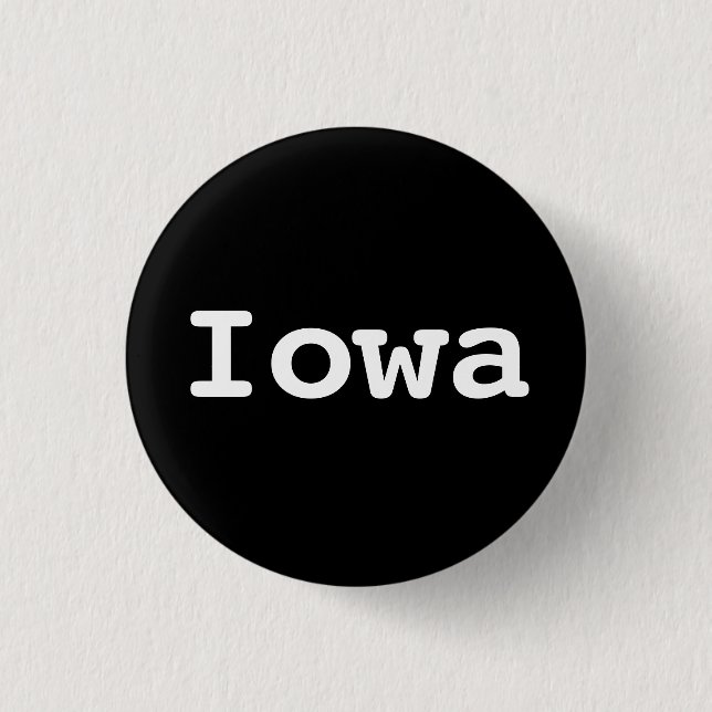 Customisable Iowa Typography 3 Cm Round Badge (Front)