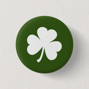 Customisable Irish Shamrock Button Dark Green
