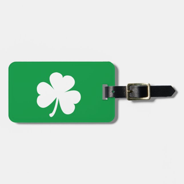 Customisable Irish Shamrock Luggage Tag (Front Horizontal)