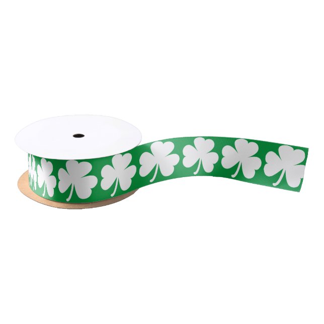 Customisable Irish Shamrock Satin Ribbon (Spool)