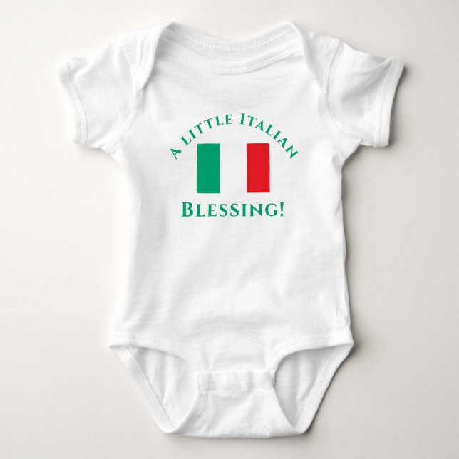 Customisable Italian Patriotic Baby Bodysuit (Front)