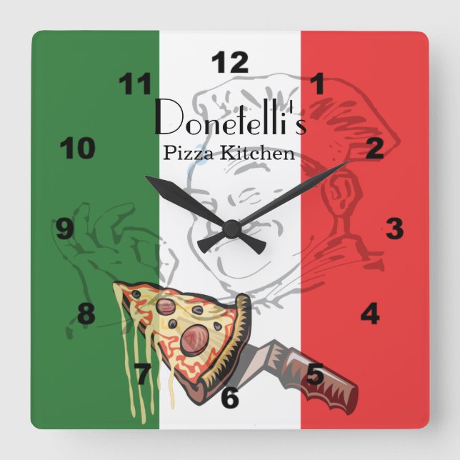 Customisable Italian Themed Restaurant Clock (Front)