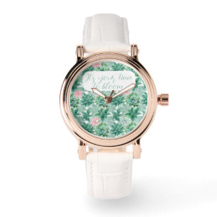 Customisable "It's your time to bloom" succulents Watch