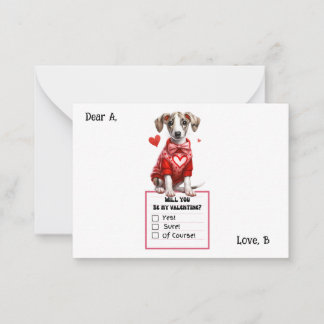 Customisable Jack Russell Puppy Valentine  Card
