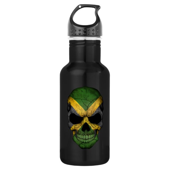 Customisable Jamaican Flag Skull 532 Ml Water Bottle (Front)