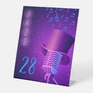 Customisable Jazz Night Club Table Pedestal Sign