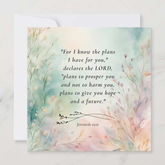 Customisable Jeremiah 29:11 Bible Verse Card (Front)