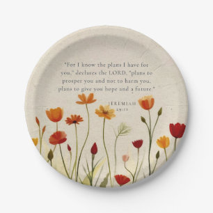 Customisable Jeremiah 29:11 Bible Verse Paper Plate