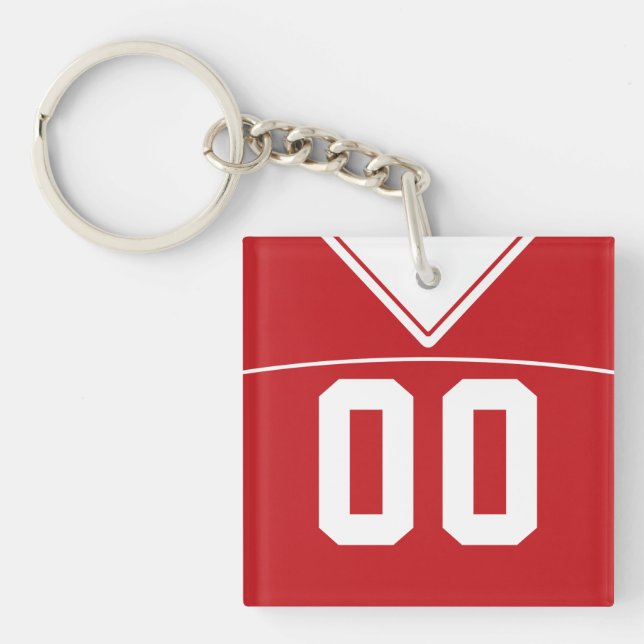 Customisable Jersey Keyring, Football Lacrosse Key Ring (Front)
