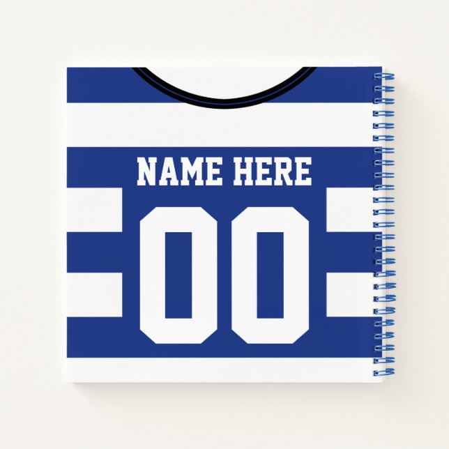Customisable Jersey Template Notebook Soccer Footy (Back)