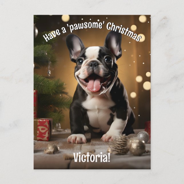  Customisable Jolly Paws & Presents Postcard (Front)
