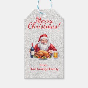 Customisable Jolly Santa Claus Christmas Party Gift Tags
