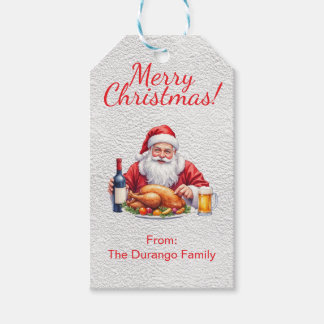 Customisable Jolly Santa Claus Christmas Party Gift Tags