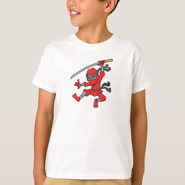 Customisable Jumping Ninja Design T-Shirt (Front)