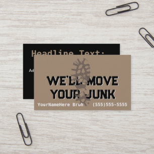 Customisable Junk Hauling Garbage Removal  Business Card