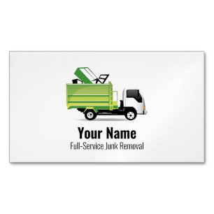 Customisable junk waste removal company magnetic business card