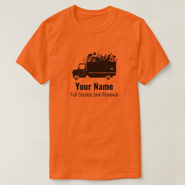 Customisable junk waste removal company yellow T-Shirt (Design Front)