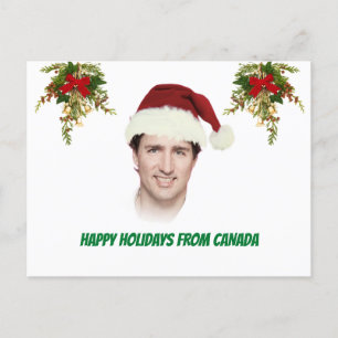Customisable Justin Trudeau Christmas funny Postcard