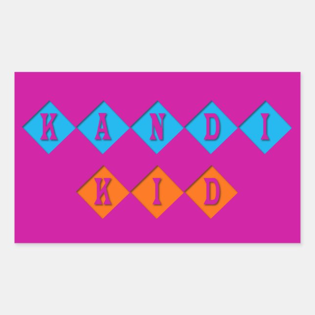 Customisable Kandi Kid Rectangular Sticker (Front)