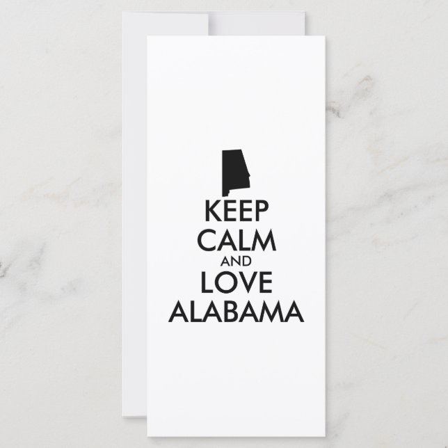 Customisable KEEP CALM and LOVE ALABAMA (Front)