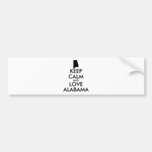 Customisable KEEP CALM and LOVE ALABAMA Bumper Sticker