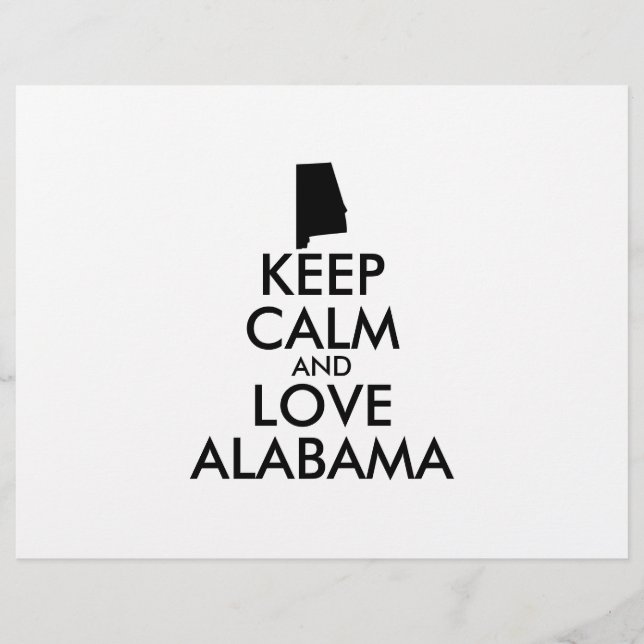 Customisable KEEP CALM and LOVE ALABAMA Flyer (Front)