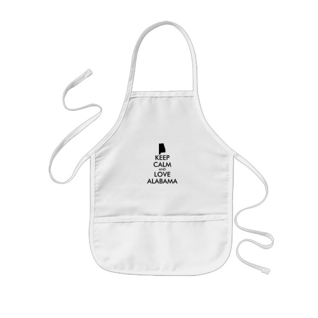 Customisable KEEP CALM and LOVE ALABAMA Kids Apron (Front)