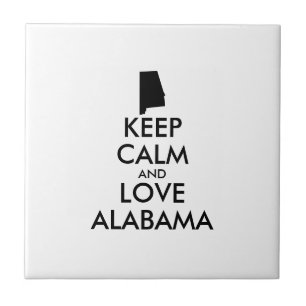Customisable KEEP CALM and LOVE ALABAMA Tile