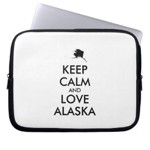 Customisable KEEP CALM and LOVE ALASKA Laptop Sleeve