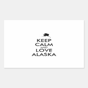 Customisable KEEP CALM and LOVE ALASKA Rectangular Sticker
