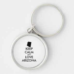 Customisable KEEP CALM and LOVE ARIZONA Key Ring