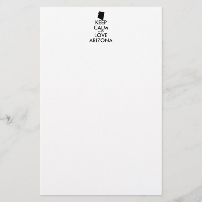 Customisable KEEP CALM and LOVE ARIZONA Stationery (Front)