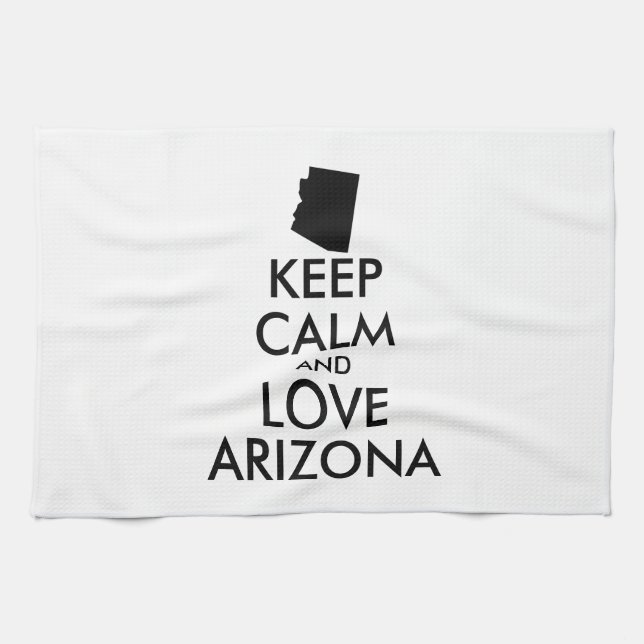 Customisable KEEP CALM and LOVE ARIZONA Tea Towel (Horizontal)